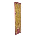 Indian Red Painted Leopard Door Panel - Image 4