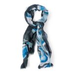 Hand Painted Cotton/Silk Indigo Abstract Design Shawl - Sarong - Image 2