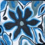 Hand Painted Cotton/Silk Indigo Abstract Design Shawl - Sarong - Image 3