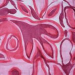 Hand Painted Fuchsia Pink Cotton/Silk Abstract Design Shawl - Sarong - Image 2