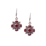 Garnet & Sterling Silver Earrings