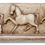 Mughal Style White Marble Horse Panel (Left Facing) - Image 2