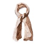 Pearl and Taupe Bandhani Silk Scarf from Rajasthan