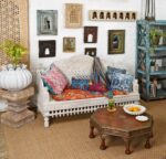 Carved & Limed Mango Wood Daybed - Image 3