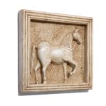 Mughal Style White Marble Horse Wall Panel - Image 6
