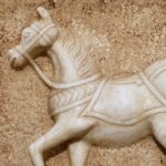 Mughal Style White Marble Horse Wall Panel - Image 5