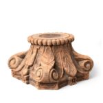 Carved Capital Candlestick From Gujarat - Late 19th Century