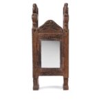 Old Teak Tribal Mirror From Banswara - Early 20thC