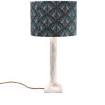 Teal Mumbai Deco Velvet Drum Shade - Image 3