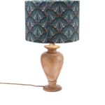 Teal Mumbai Deco Velvet Drum Shade - Image 4