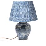 Samarkand Indigo Grid Empire Lampshade - 40cm - Image 2