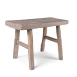 Bleached Elm Farmers Stool From Henan - 19th Century