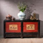 Painted Gansu Grain Store Sideboard - 19th Century