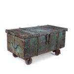 Indian Green Painted Wheeled Chest – 18th Century