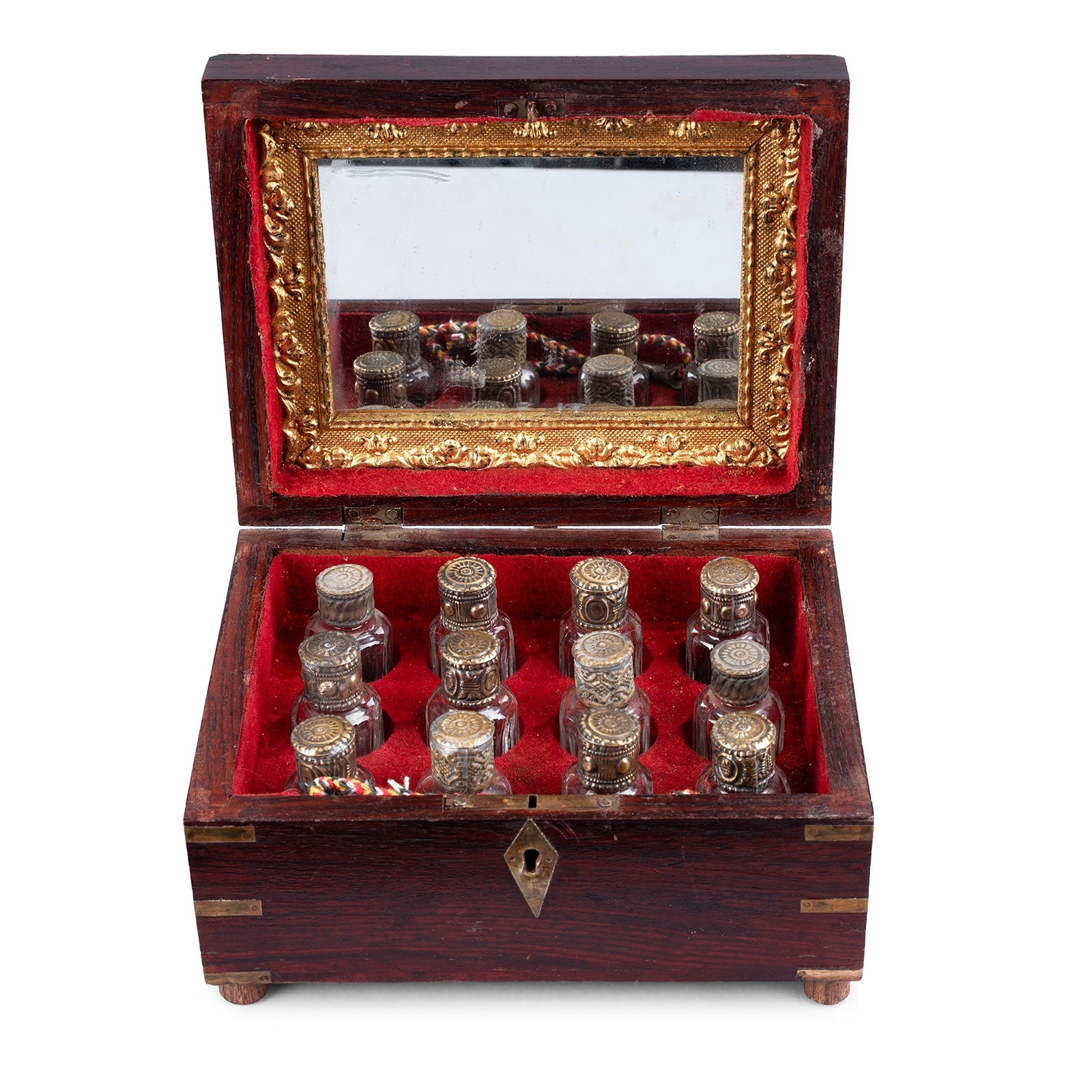 Antique_Indian_Rosewood_Scent_Bottle_Box_A02965 Rosewood Scent Bottle Box From Lucknow - 19th Century - Image 1