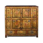 Tibetan Altar Cabinet with Original Painting - 19th Century
