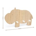 40cm Wooden Wall Mounted Baby Hippo with Three Hooks - Image 4