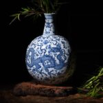 Blue & White Porcelain Dragon Moonflask