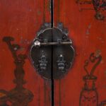 Red Lacquer Book Cabinet From Shanxi - 19th Century - Image 6