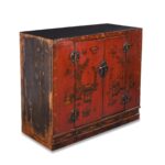 Red Lacquer Book Cabinet From Shanxi - 19th Century - Image 4