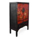Red & Black Lacquer Wedding Cabinet From Shanxi - 19thC - Image 5