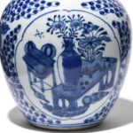 Blue & White Porcelain Ginger Jar - Floral Design - Image 3