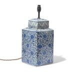 Blue & White Porcelain Tea Caddy Table Lamp - Image 2