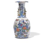 Transitional Wucai Porcelain Liuyeping Vase