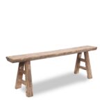 Rustic Walnut Farm Bench – 19th Century