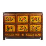 Tibetan Altar Cabinet With Original Painting - 19thC