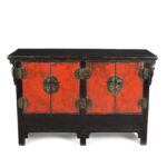 Red & Black Lacquer Sideboard From Shanxi - Early 18th Century