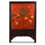 Red & Black Painted Lacquer Wedding Cabinet From Shanxi  -19th Century - Image 2