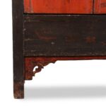 Red & Black Painted Lacquer Wedding Cabinet From Shanxi  -19th Century - Image 11