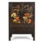 Antique Black Lacquer Wedding Cabinet From Shanxi - 19thC