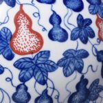 Iron Red, Blue & White Porcelain Huluping Double Gourd Vase - Large - Image 4