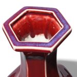 Sang De Boeuf Porcelain Hexagonal Flower Vase - Image 2
