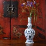 Blue & White Porcelain Holy Water Bottle - Lotus