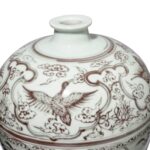 Copper Red Porcelain Meiping Vase - Phoenix - Image 3