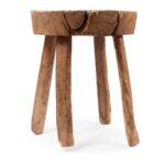 Rustic Elm Farmhouse Stool - 19th Century - Image 5