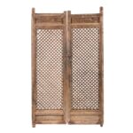 Old Yumu Elm Lattice Door Screen From Shanxi - 19thC