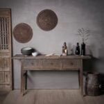Rustic 3 Drawer Console Table - 19th Century