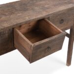 Rustic 3 Drawer Console Table - 19th Century - Image 7