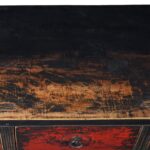 Red & Black Painted Five Drawer Altar Table - 19th Century - Image 7