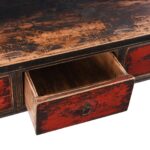 Red & Black Painted Five Drawer Altar Table - 19th Century - Image 5