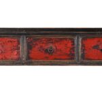 Red & Black Painted Five Drawer Altar Table - 19th Century - Image 4