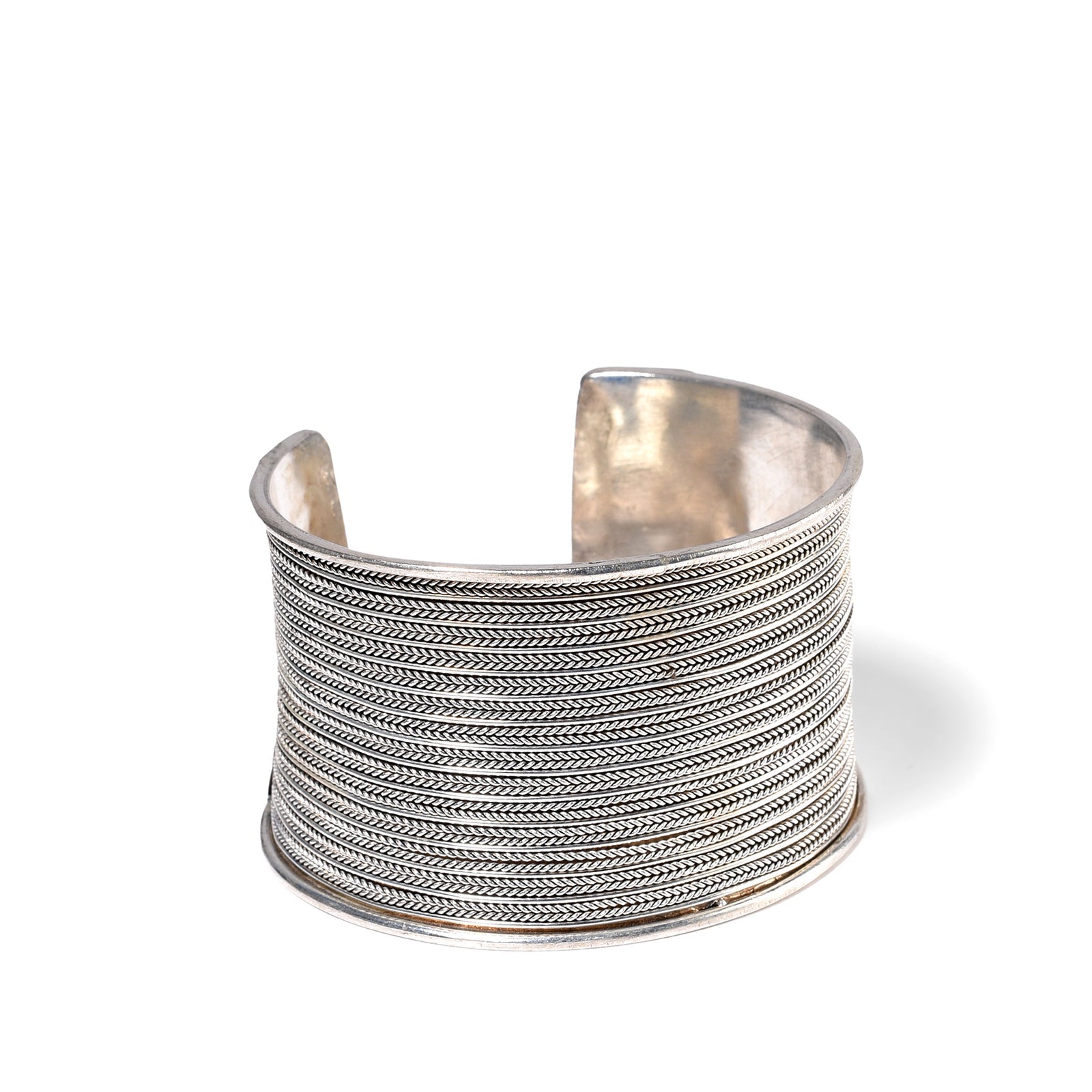 C2647 Adjustable White Metal Miao Bangle - Image 1