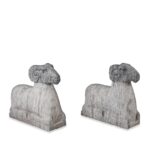Hand Carved Granite Rams From Hebei Province