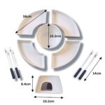 White Ceramic Fondue Set with 4 Serving Dishes & Forks - Image 4