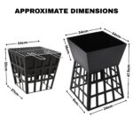 Black Gothic Square Fire Pit Outdoor Garden BBQ Heater - Image 4