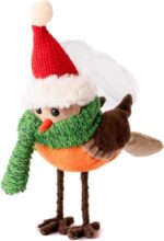 Plush Robin Christmas Hanging Ornament with Santa Hat 18cm - Image 2